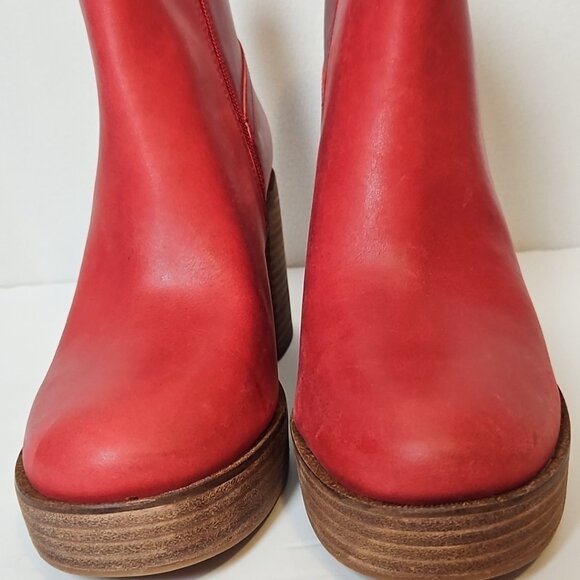 Lucky Brand Womens LK-Oxina Platform Boots 9.5 M Red Dahlia Hario Leather NWT - Picture 6 of 16
